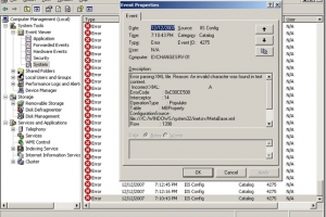 IIS Config Errors and Event ID 4275 Exchange 2003