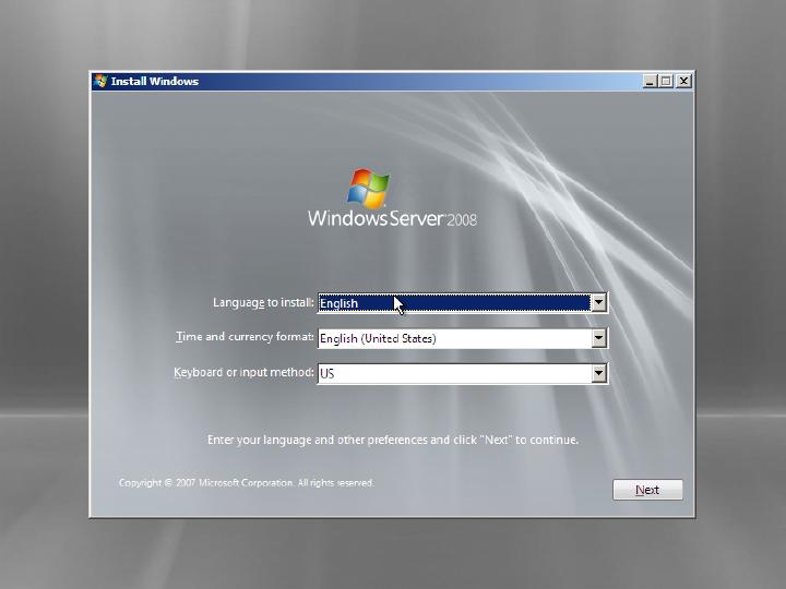 ESX 3i Installation of Windows Server 2008 RTM 64bit, image 12 of 23