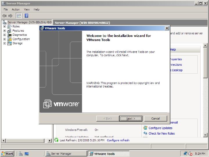 ESX 3i Installation of Windows Server 2008 RTM 64bit, image 22 of 23