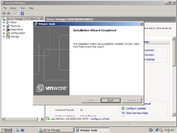 ESX 3i Installation of Windows Server 2008 RTM 64bit, image 23 of 23