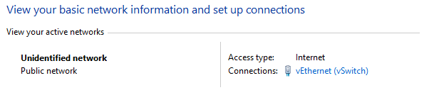 Public network - Hyper-V switch