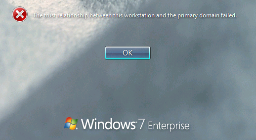 Windows 7 The trust relationship between this workstation and the primary domain failed