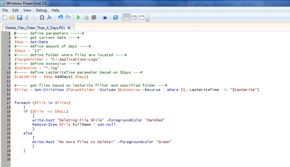 PowerShell-Delete_Files_Older_Than_X_Days