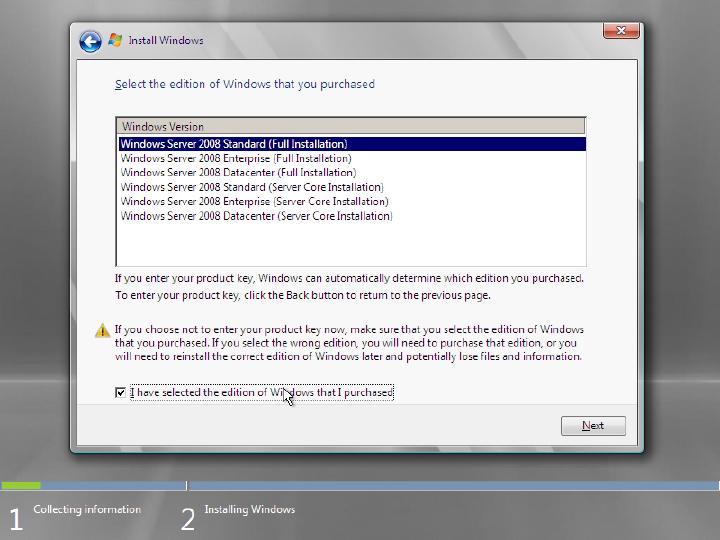 ESX 3i Installation of Windows Server 2008 RTM 64bit, image 15 of 23