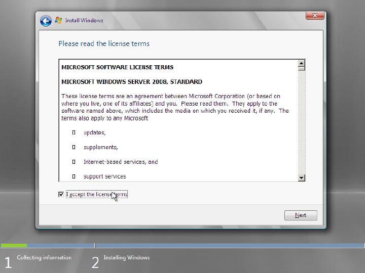 ESX 3i Installation of Windows Server 2008 RTM 64bit, image 16 of 23