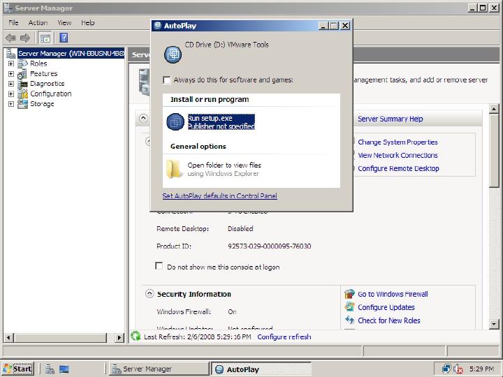 ESX 3i Installation of Windows Server 2008 RTM 64bit, image 21 of 23