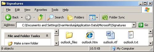 Microsoft Outlook Signature location