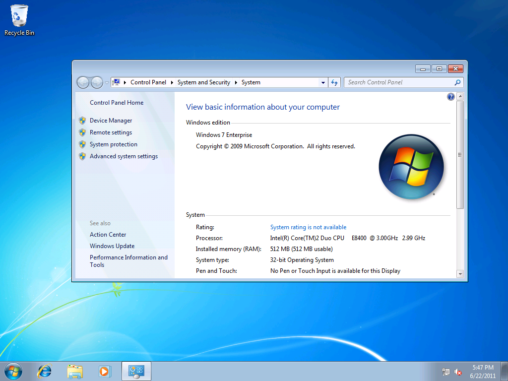 Windows 7 Setup
