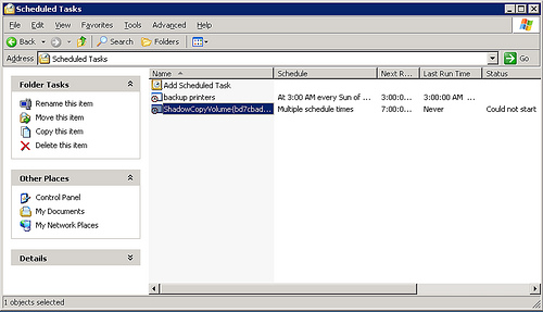 Scheduled Tasks - Windows Server 2003